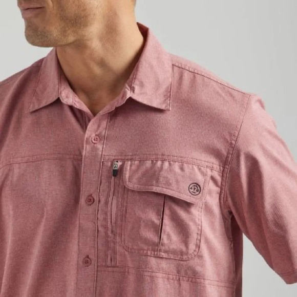 Wrangler mens size Large shirt all terrain gear short sleeve button down utility - Picture 9 of 13